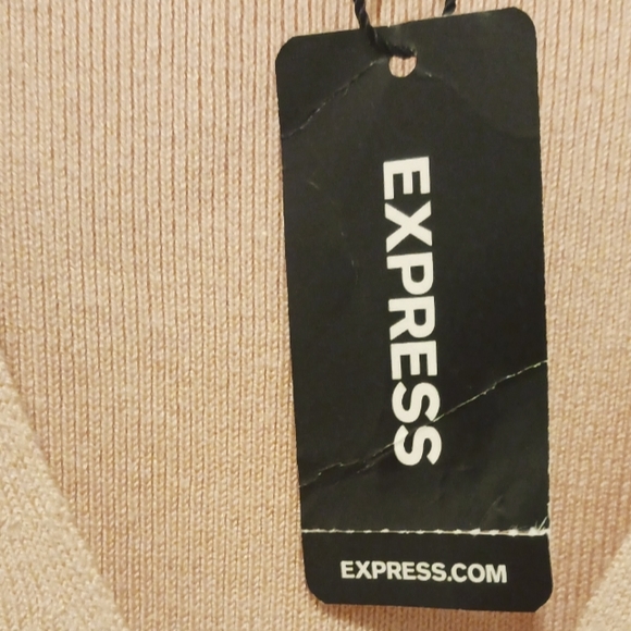 Womans express mock neck cold shoulder lite pink sweater size large - Picture 2 of 7